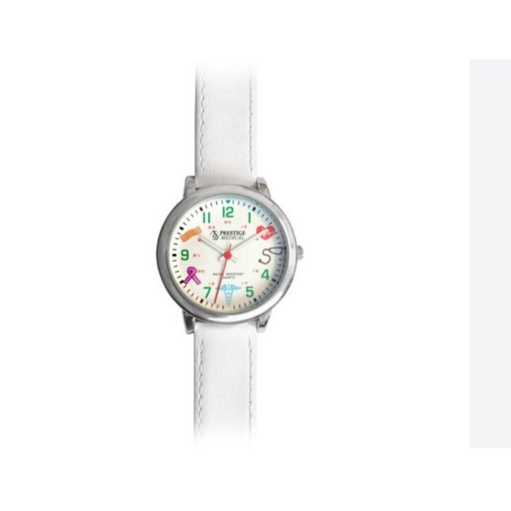 Prestige Medical Symbols women's nurse watch water-resistant leather strap